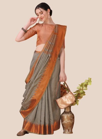 Sheetal : Rama Green Handtied Shibori Cotton Saree