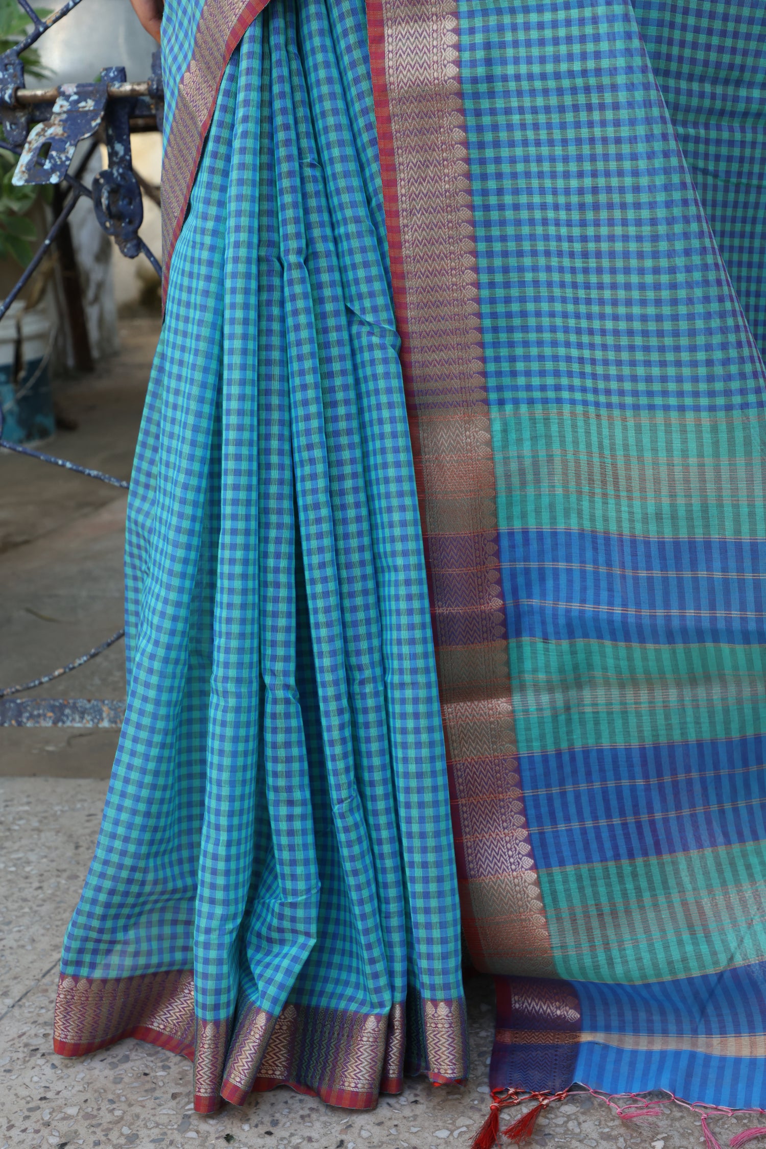 Traditional Checks Maheshwari Saree