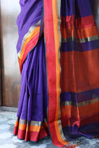 Maheshwari Radiance Saree with Multi-Colour Border