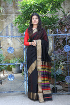 Multi Border Pallu Maheshwari Saree