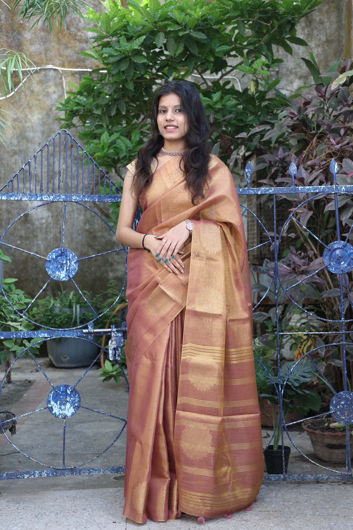 Tissue Silk Maheshwari Saree