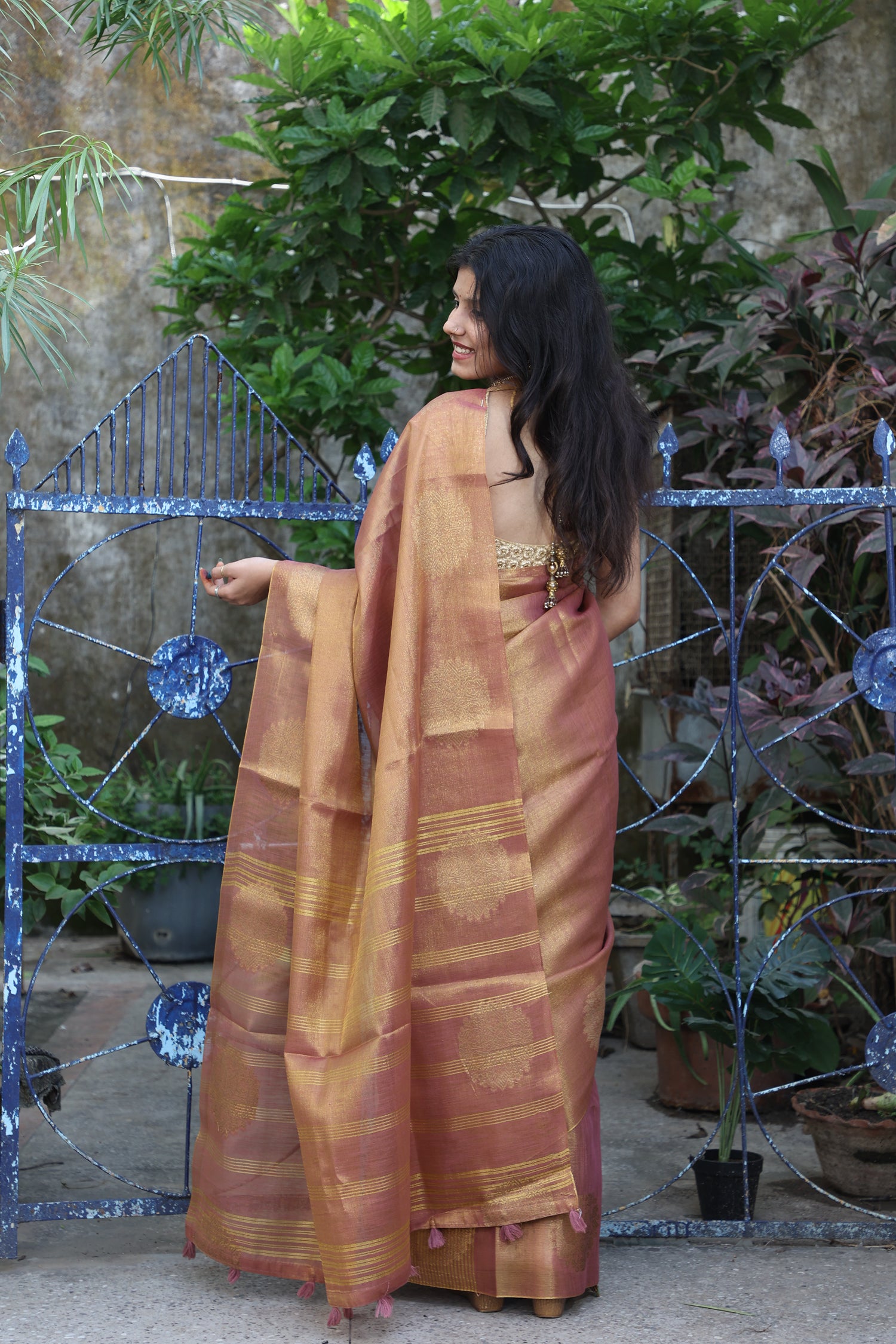 Tissue Silk Maheshwari Saree