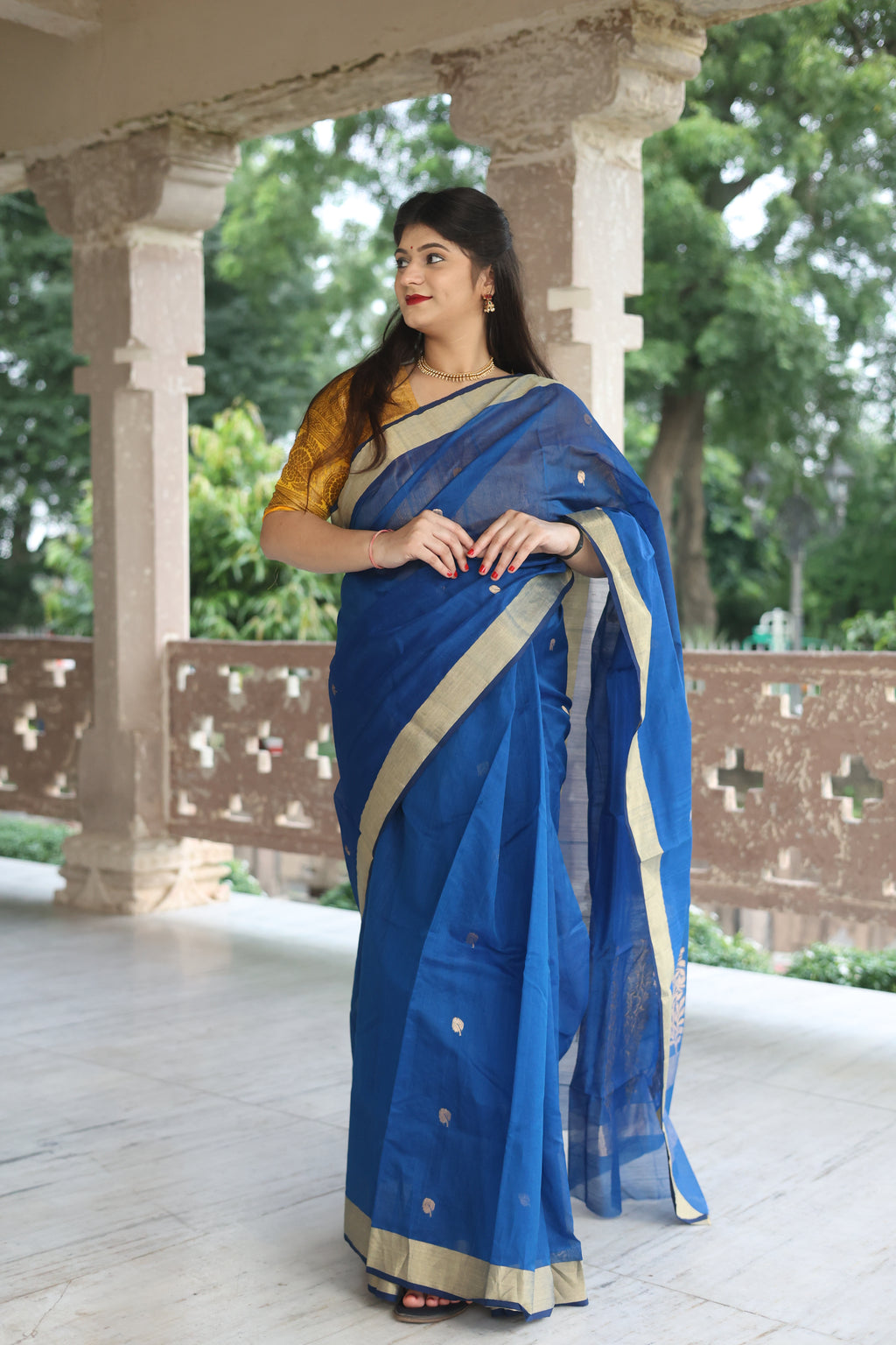 Leaf Whisper Chanderi Saree