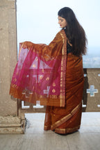 Autumn Leaf Chanderi Saree