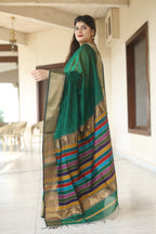 Multi Border Pallu Maheshwari Saree