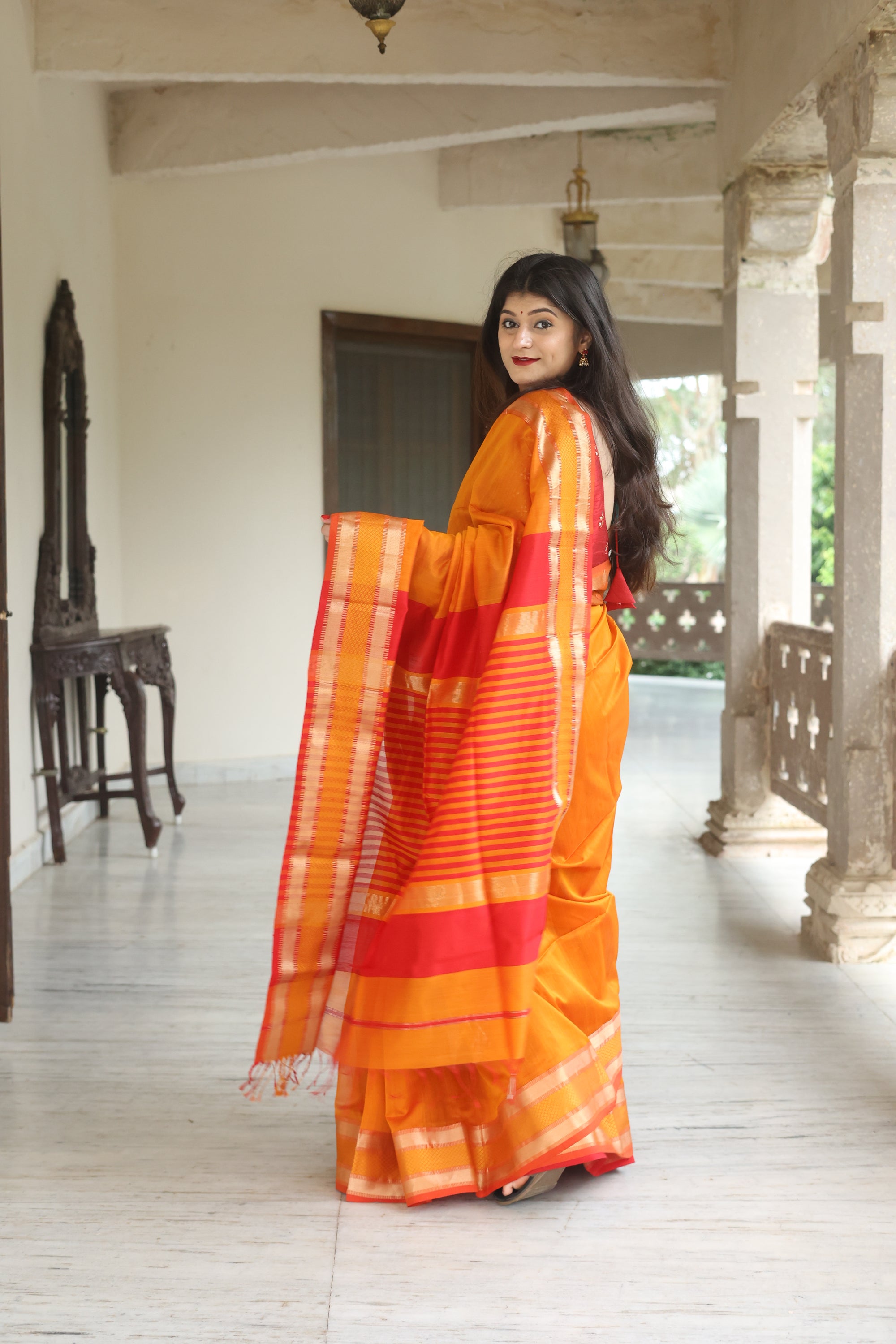 Maheshwari Timeless Stripes Saree