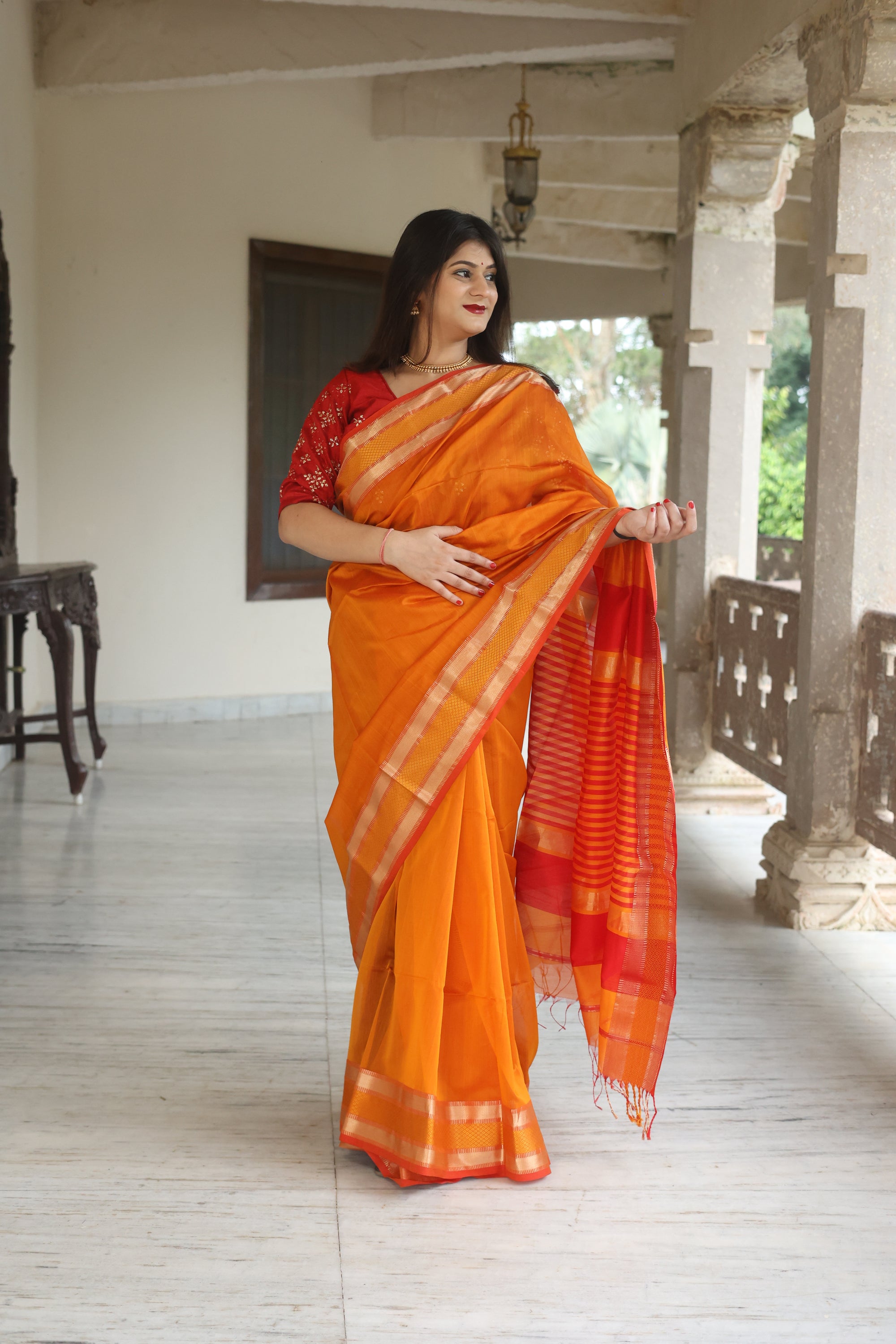 Maheshwari Timeless Stripes Saree