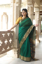 Multi Border Pallu Maheshwari Saree